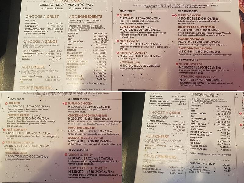Pizza Hut Menu