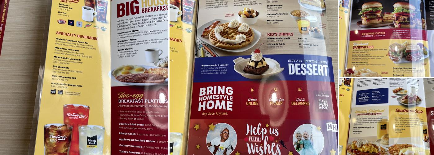 Huddle House Menu