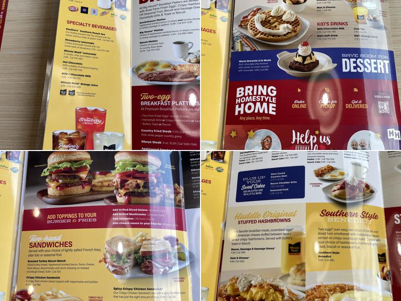 Huddle House Menu