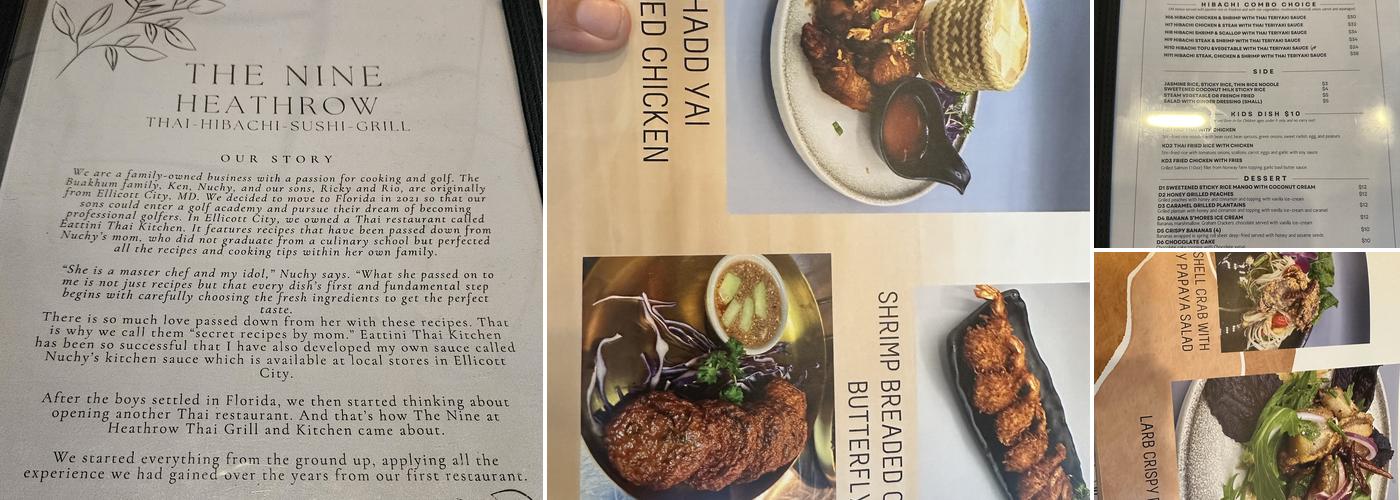 The Nine Heathrow Thai Grill & Kitchen Menu