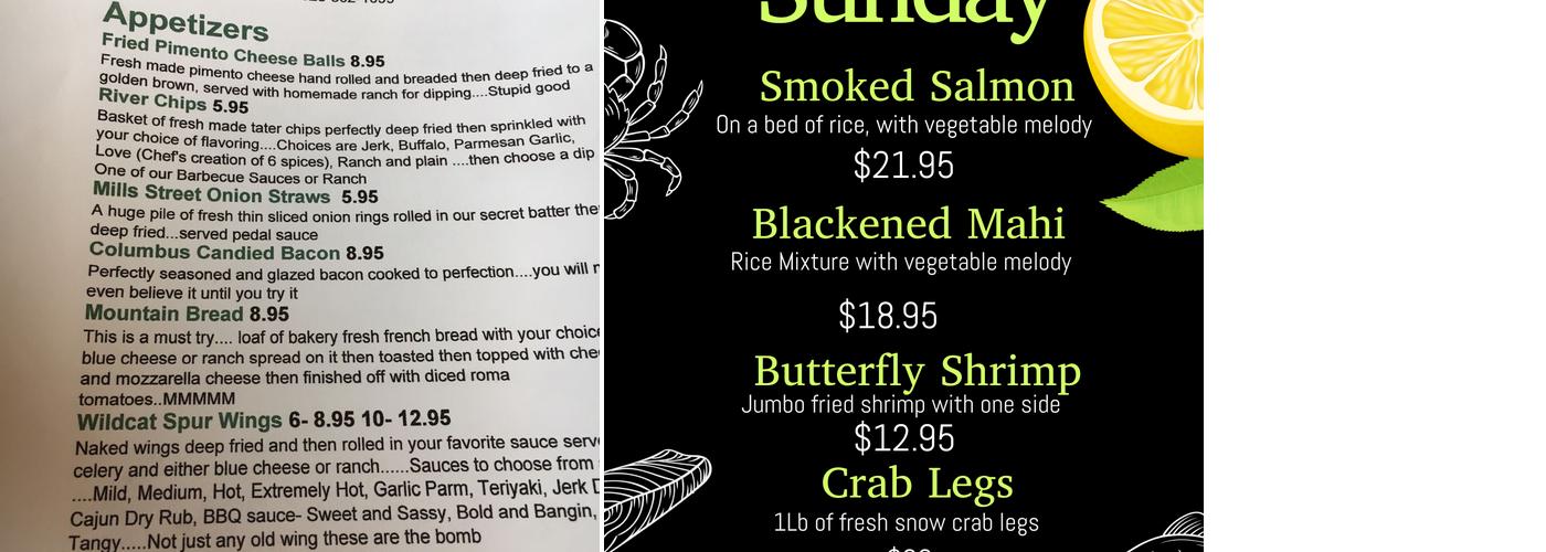 Green River Cycles Menu