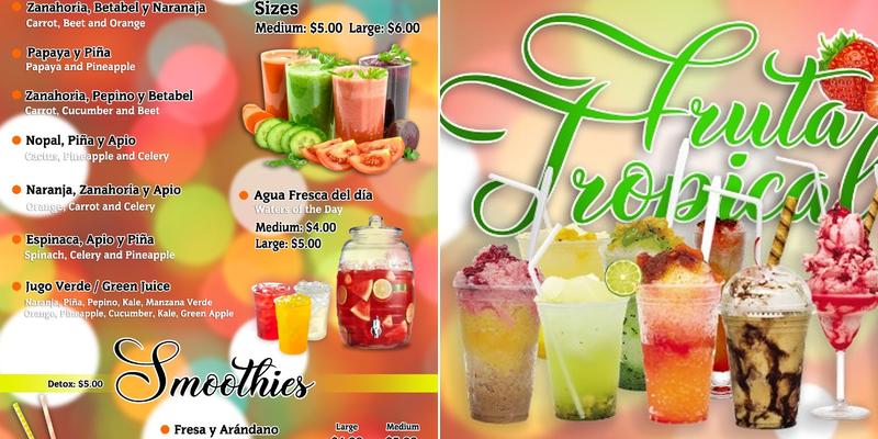 Fruta Tropical Menu