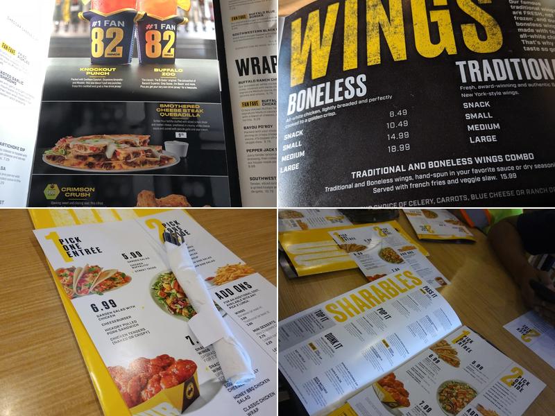 Buffalo Wild Wings Menu
