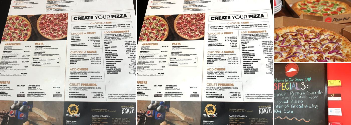 Pizza Hut Menu