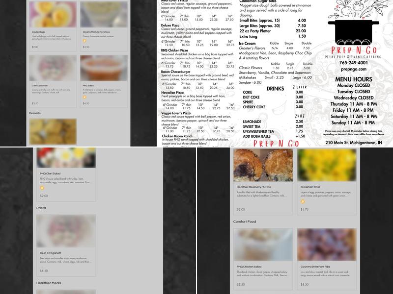 Prep N Go Menu