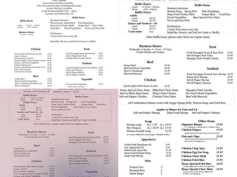 Raymond's Restaurant Menu