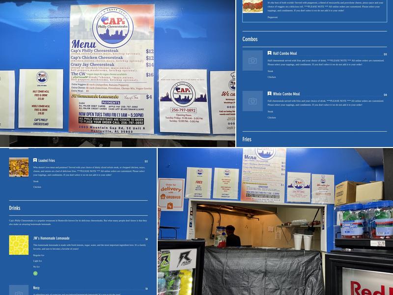 CAP’s Philly Cheesesteaks Menu
