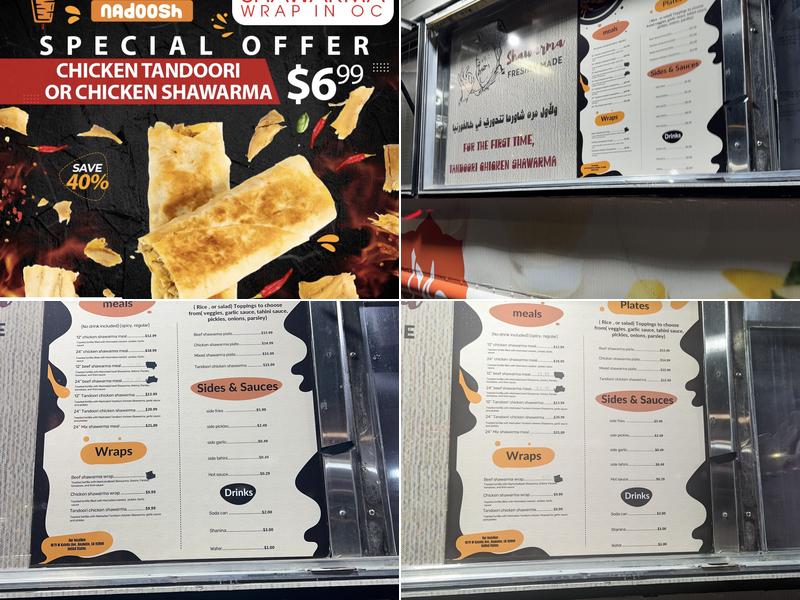 Nadoosh Shawarma Menu
