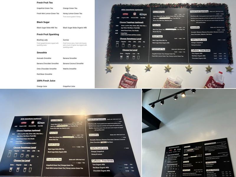 Tiger Tea & Juice San Mateo Menu