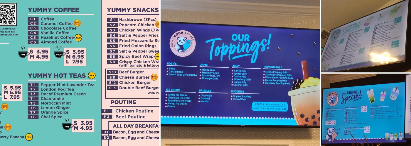 Yummy Boba & More Menu