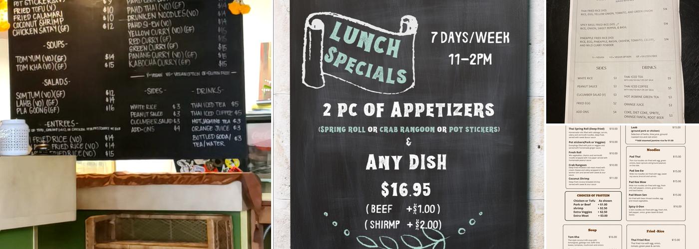 Chatch Thai Restaurant Menu