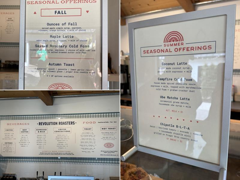 Revolution Roasters Menu