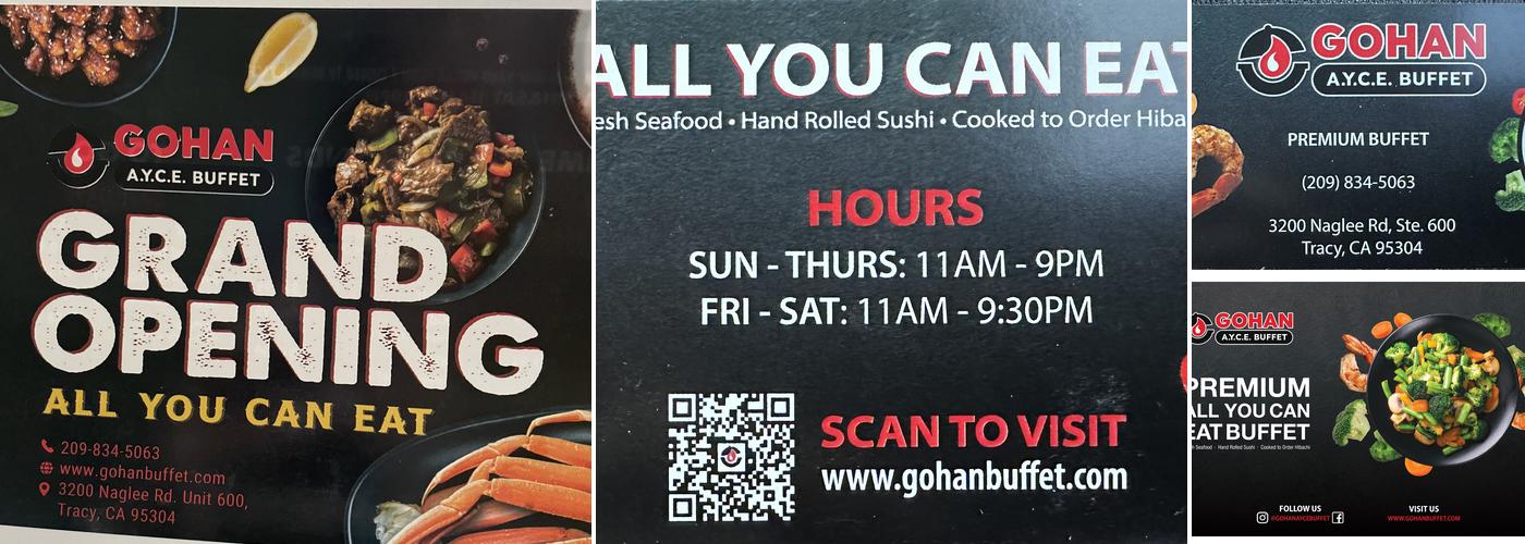 Gohan A.Y.C.E Buffet Menu