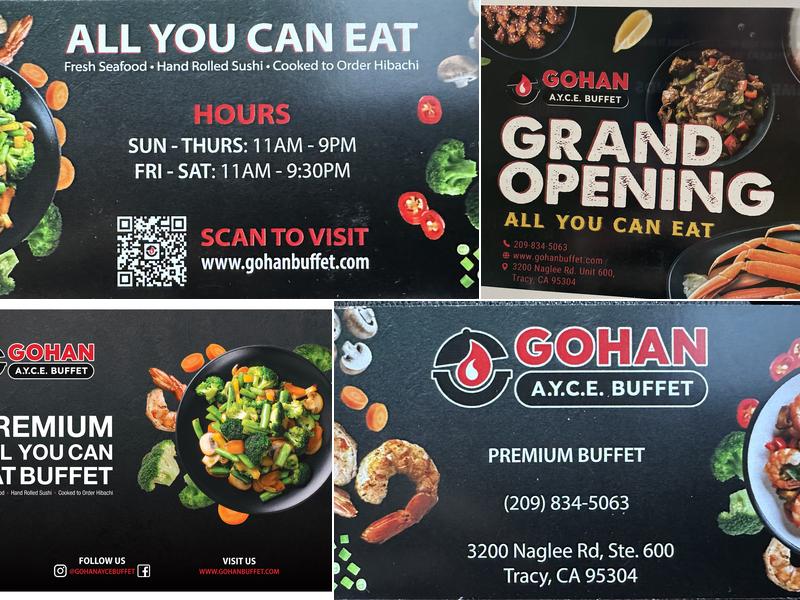 Gohan A.Y.C.E Buffet Menu