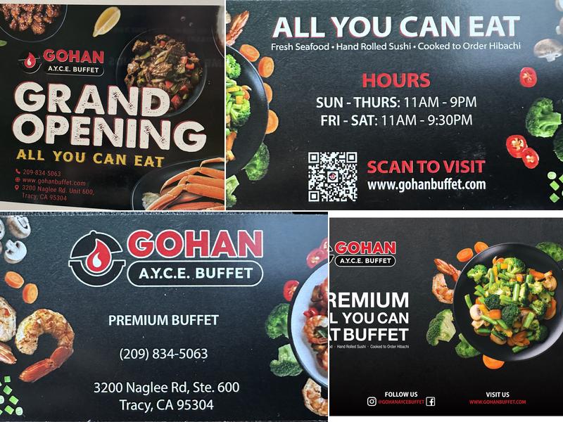 Gohan A.Y.C.E Buffet Menu