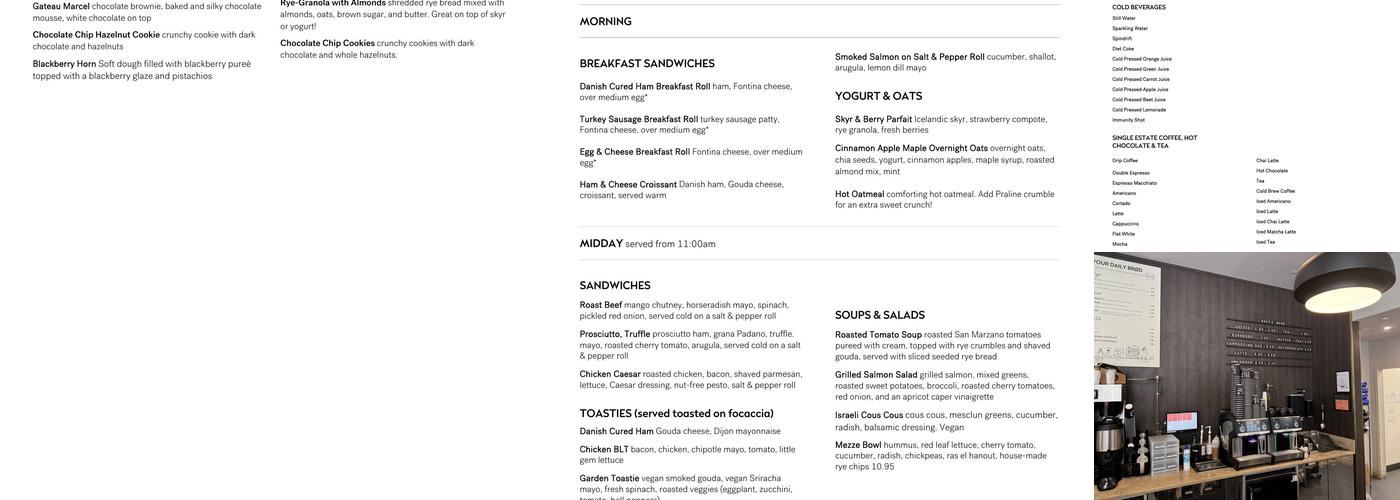 Ole & Steen Menu