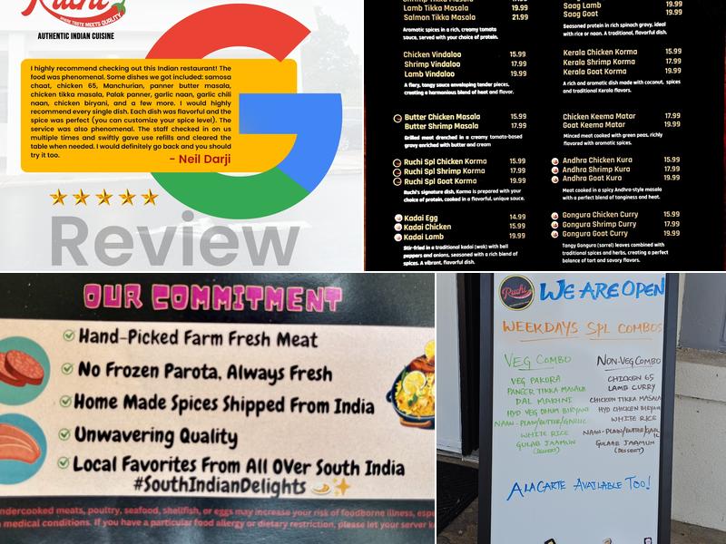 Ruchi Indian Cuisine Menu