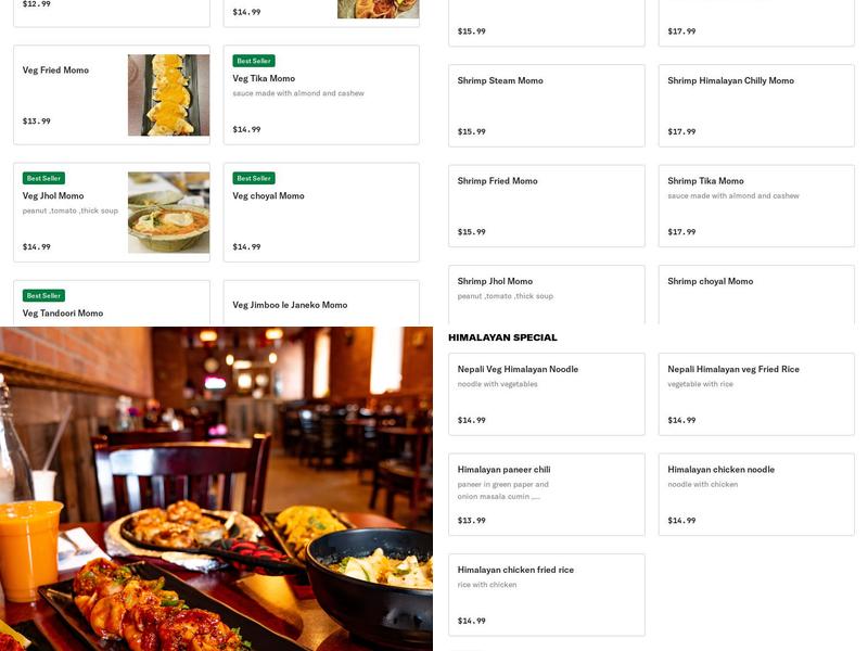Nepali MoMO Kitchen Menu