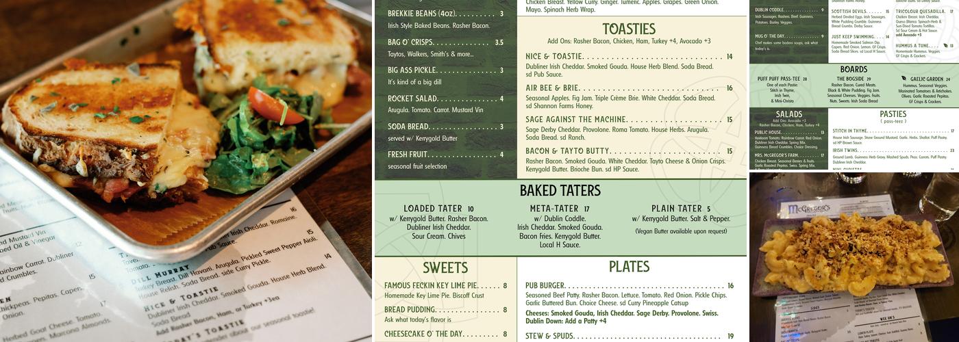 McGregor's Public House Menu