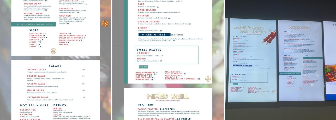 Shahs Of Kabob Coral Gables Menu