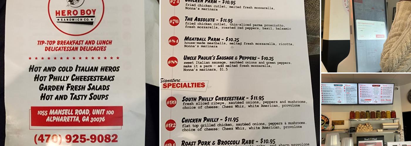 Hero Boy Sandwich Co. Menu