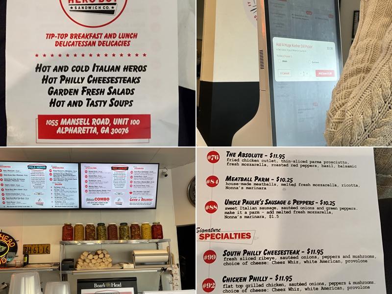 Hero Boy Sandwich Co. Menu