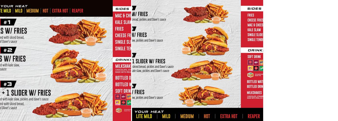 Dave's Hot Chicken Menu
