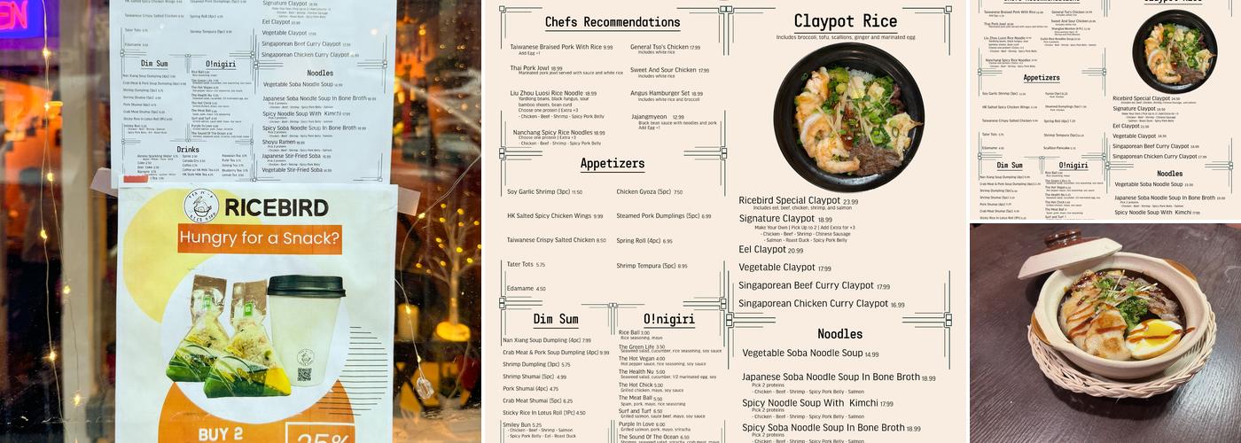 Rice Bird NYC Menu