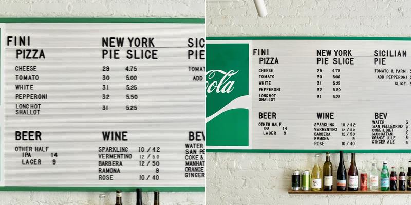 Fini Pizza Barclays Plaza Downtown Brooklyn Menu