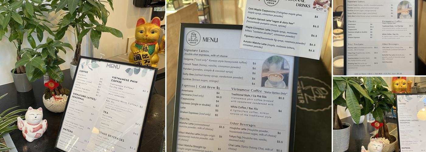 Winter Swan Coffee Menu