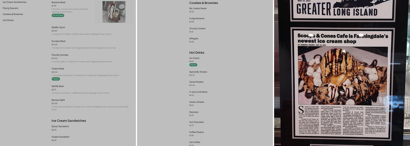 Scoops & Cones ll Menu