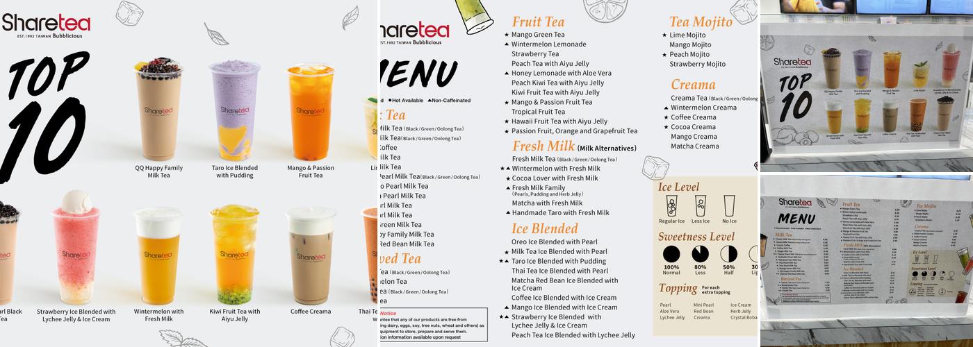 ShareTea Fayetteville Menu