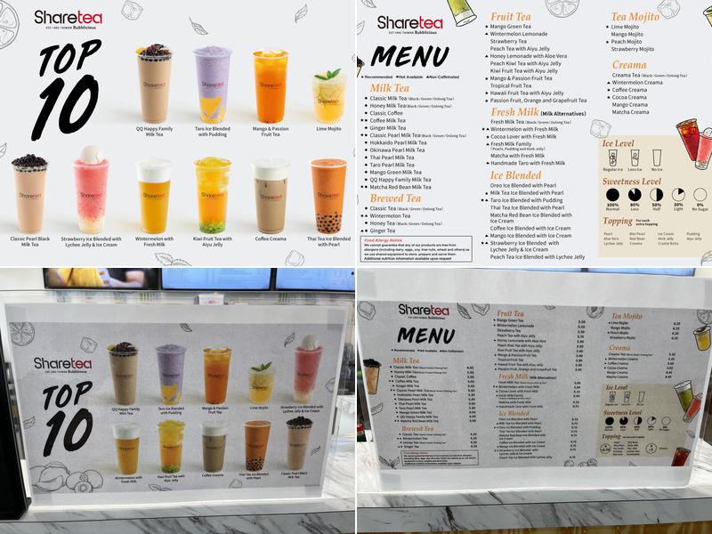 ShareTea Fayetteville Menu