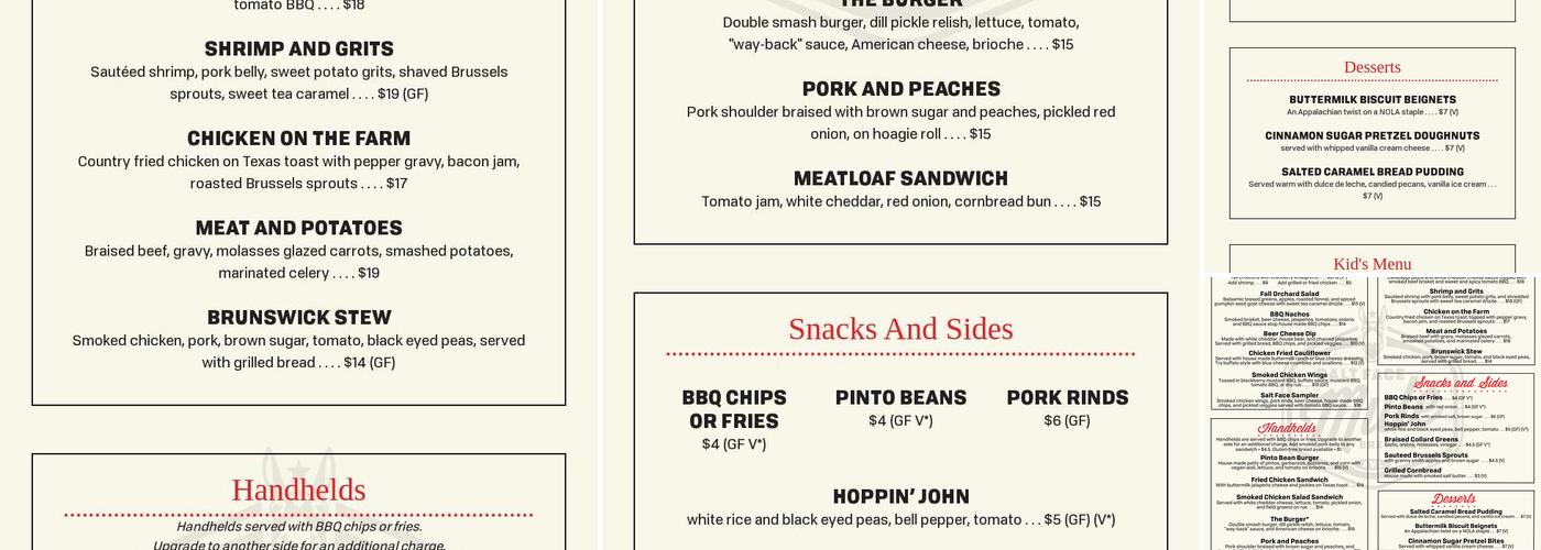 Salt Face Mule Brewing Co. Menu