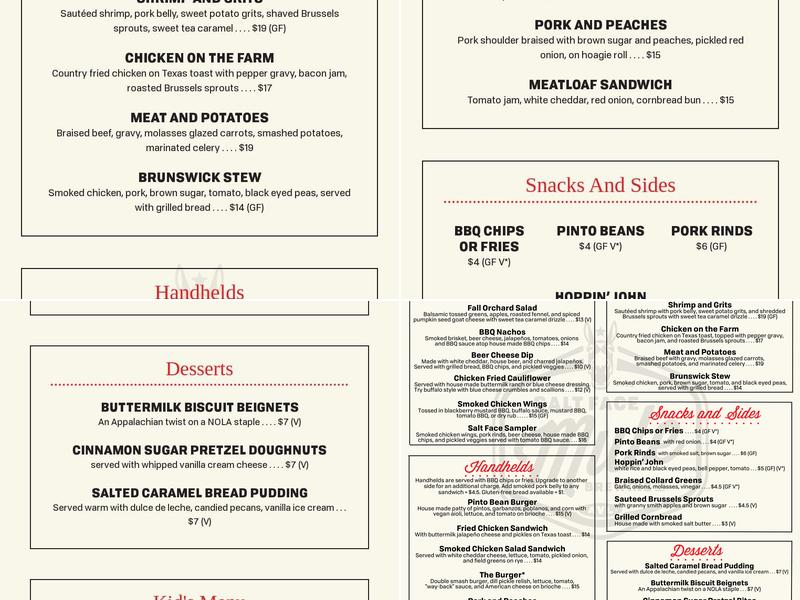 Salt Face Mule Brewing Co. Menu