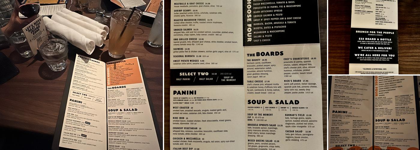 Postino Southlake Menu