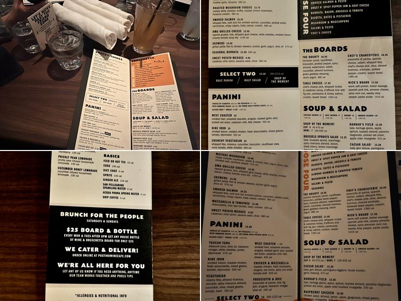 Postino Southlake Menu