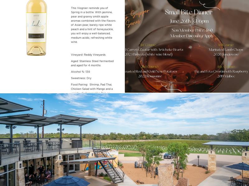 Michael Ros Winery Menu