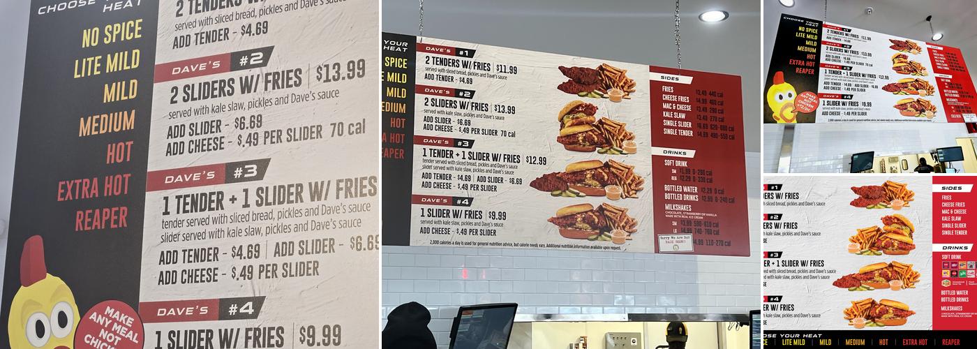Dave's Hot Chicken Menu