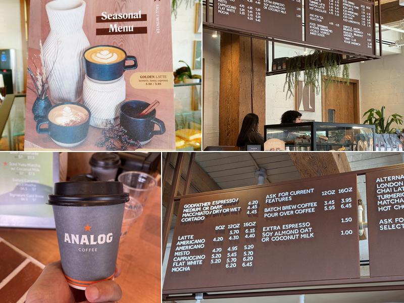 Analog Coffee Menu