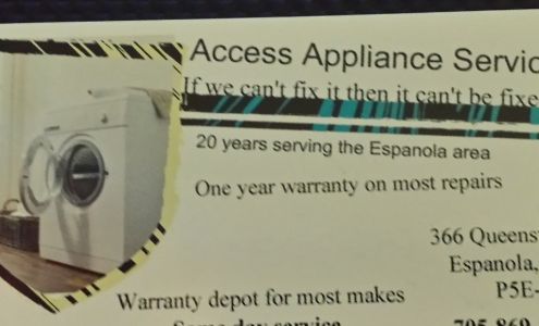 Access Appliance Service 366 Queensway Ave, Espanola Ontario P5E 1K1
