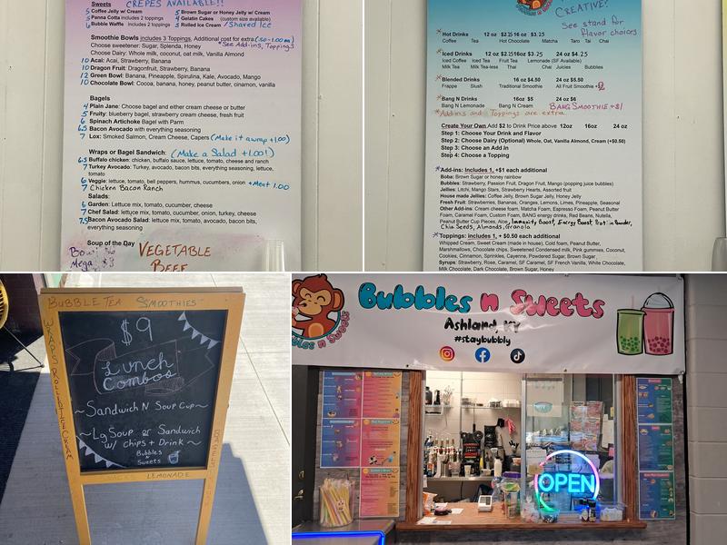 Bubbles N Sweets Menu