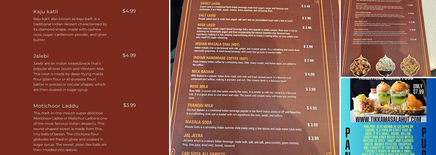 Tikka Masala Hut Menu