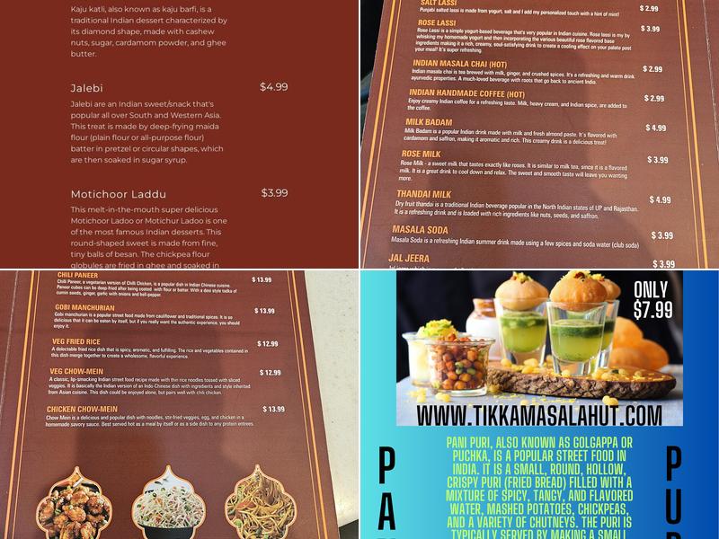 Tikka Masala Hut Menu