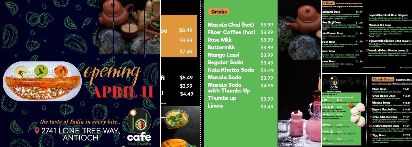 ID (Idly Dosa) Cafe Menu