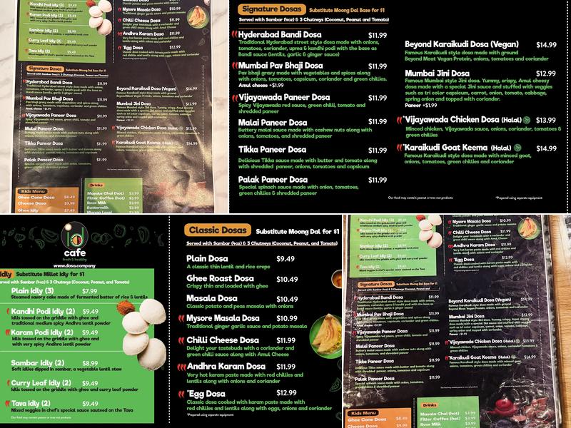 ID (Idly Dosa) Cafe Menu