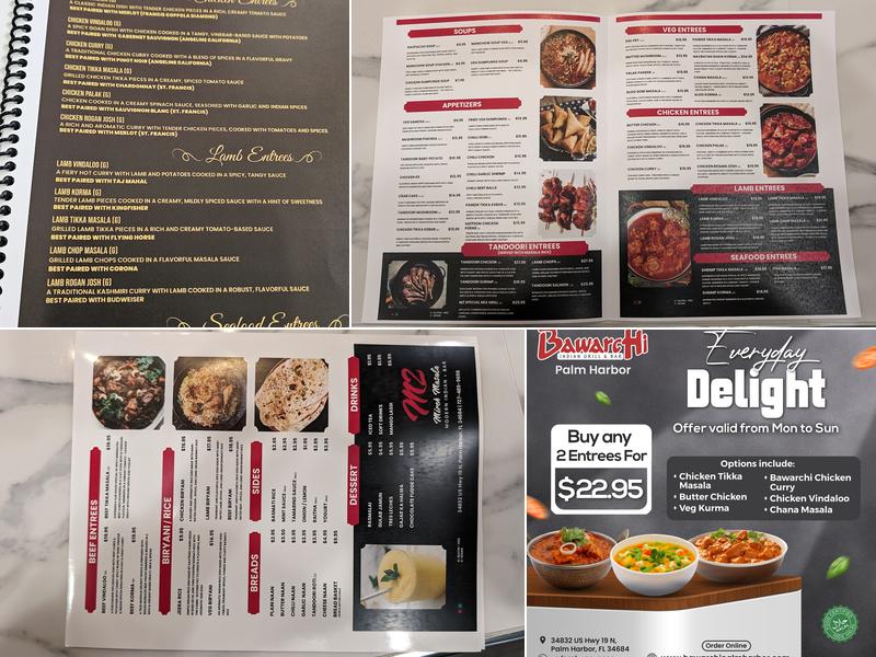 Bawarchi Indian Grill & Bar - Palm Harbor Menu