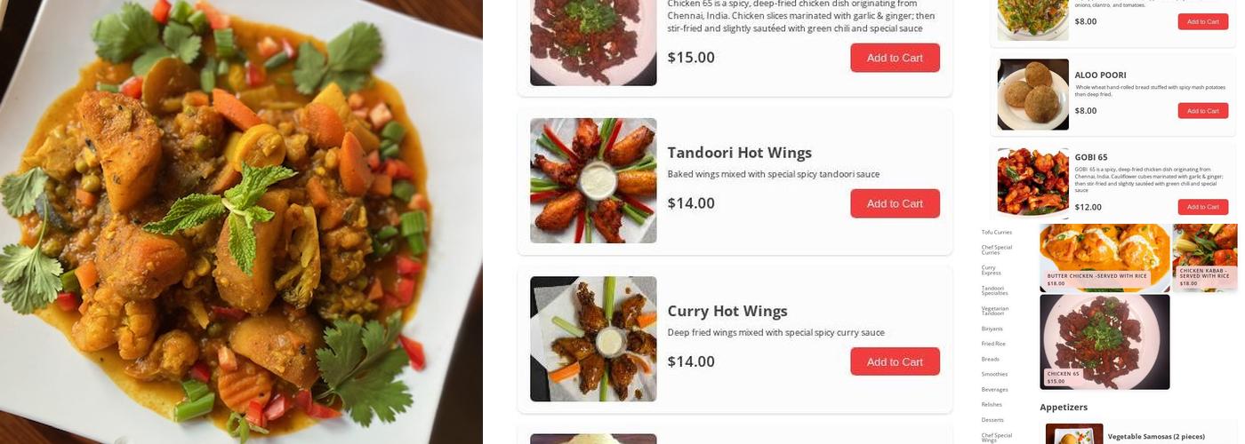 India Eats Restaurant Menu