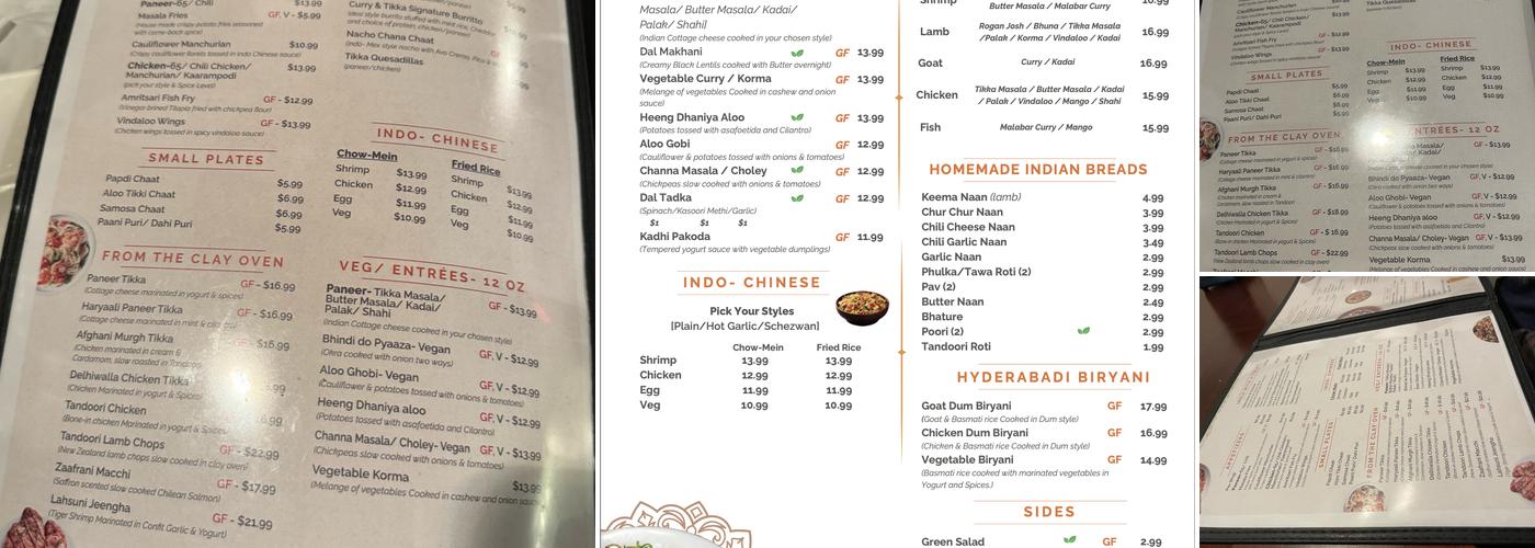 Curry and Tikka Menu