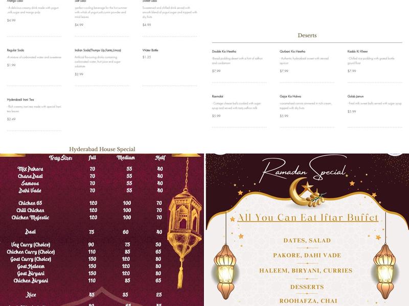 Hyderabad House JC Menu